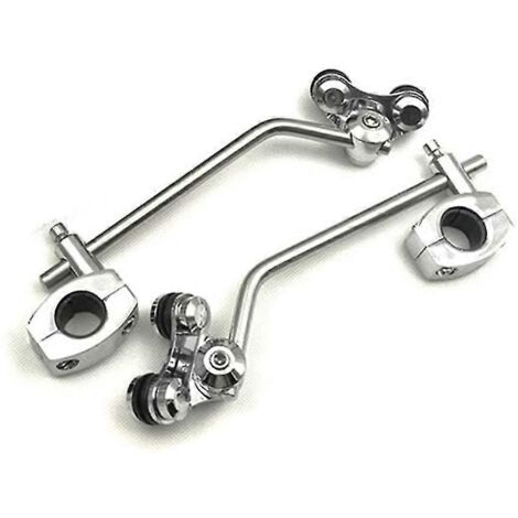 Support universel de pare-brise pour moto, fixation standard 7/8" (22 mm) / 1" (25 mm) sur guidon, chromé (1/2)