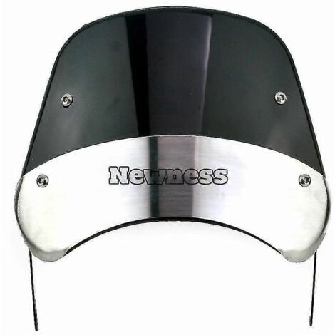 Déflecteur de vent universel pour pare-brise de moto (compatible Harley, Honda, Yamaha, Kawasaki, Suzuki, phares de 6,5" à 9,45") - Noir et argent au centre (1/5)