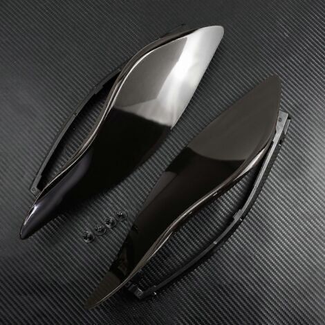 Déflecteurs d'air latéraux de pare-brise réglables pour moto Harley Touring Electra Street Glide FLHT 2014-2022 - Noir/fumé (1/5)