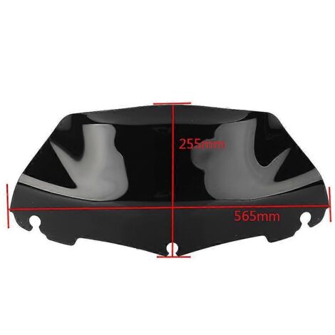 Pare-brise ondulé de 2,97 m (9' 9 pouces) pour Harley Electra Glide Street Touring 2014-2016, ABS haute qualité, noir