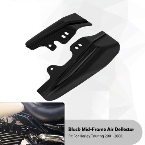 Déflecteurs de chaleur ABS noirs/chromés pour cadre intermédiaire de moto Harley Touring Road King Street Electra Glide FLHT 01-2008 -- Déflecteurs d'air A (1/5)