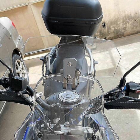 Déflecteur de vent réglable universel pour pare-brise de moto, extension de pare-brise surélevée avec support, en acrylique transparent. (1/5)