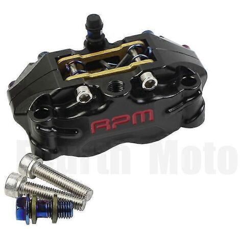 Étriers de frein à disque pour moto, 200 mm et 220 mm, avant et arrière, 4 pistons, montage radial, vitesse de rotation de 82 mm, pour scooter, RSZ, Jog, Dirt, Pit Bike, Grom - Noir, lot de 2 (1/5)