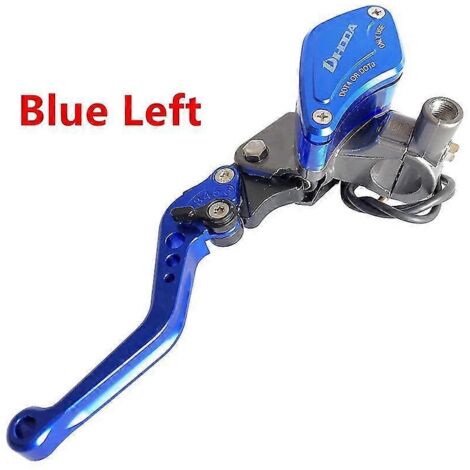 Maître-cylindre de frein et d'embrayage universel 22 mm (7/8") pour motos 50 à 300 cm³ - Pompe hydraulique - Poignée et levier de frein/embrayage - Bleu - Gauche (1/5)