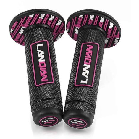 Poignées de guidon et leviers de frein et d'embrayage pivotants pour moto tout-terrain Suzuki DRZ400SM (2000-2017) - rose