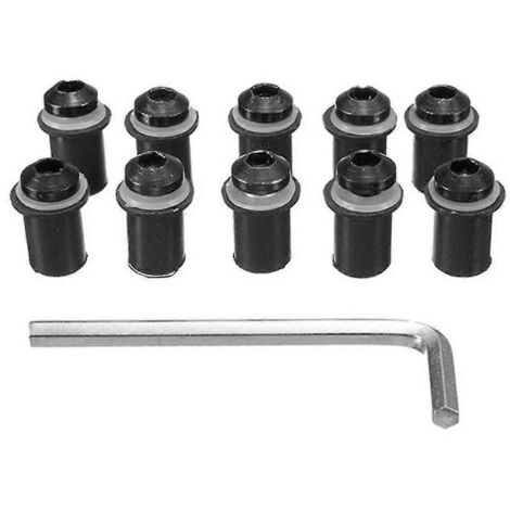 Pièce de rechange neuve pour pare-brise Kawasaki Z1000 2003-2006 : vis noires en plastique pour la réparation (vis incluses). (1/5)