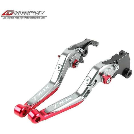 Leviers de frein et d'embrayage pliables, extensibles et réglables pour Yamaha T-Max 530 DX/SX (2012-2019), T-Max 500 (2008-2011) et T-Max 560 (2020-2021) – Rouge titane (1/5)