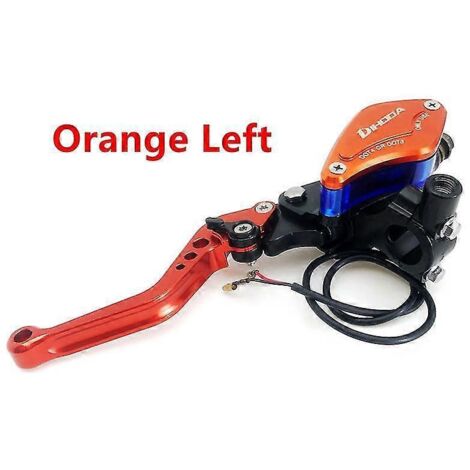 1 pièce - Maître-cylindre de frein et d'embrayage hydraulique pour guidon de moto 22 mm (7/8") - Compatible Yamaha, Kawasaki, Suzuki et Honda - Orange gauche (1/5)