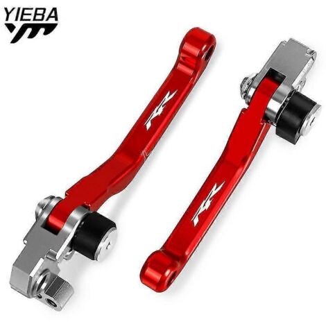 Leviers de frein et d'embrayage pivotants pour motocross Beta RR 4T (2008-2011) - Accessoires moto tout-terrain - Poignées de guidon - Paire rouge (1/5)