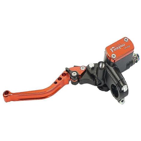 Kit maître-cylindre de frein avec réservoir et poignée pour moto de course, 22 mm, compatible Yamaha, Kawasaki et Suzuki (orange, gauche) - Orange (1/5)