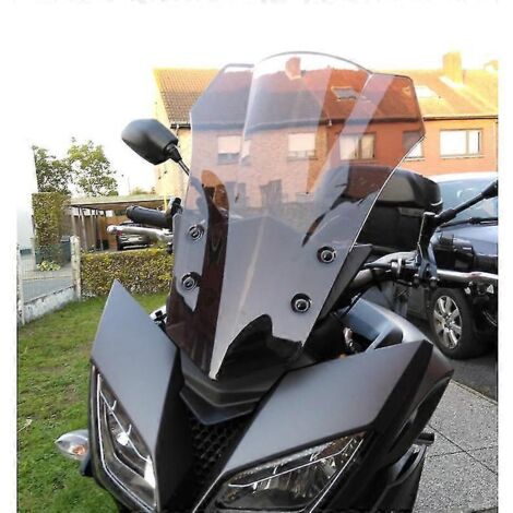 Pare-brise double bulle pour moto Yamaha FJ-09, MT-09 et Tracer 900 (2015-2017), coloris fumé noir. (1/5)