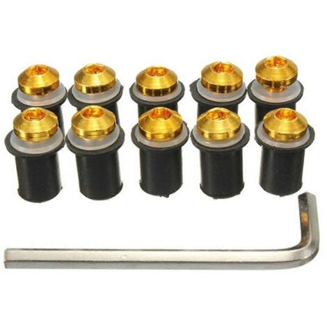 Pièce de rechange neuve pour pare-brise Kawasaki Z1000 2003-2006 : vis dorées. (1/5)