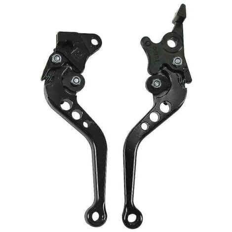 Lot de 2 poignées de frein réglables de haute qualité pour moto, levier de frein à tambour universel - Noir (1/5)
