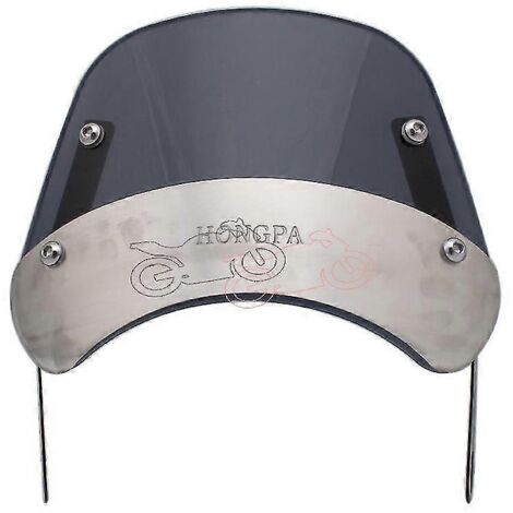 Pare-brise/visière d'instrumentation pour moto rétro café racer 5-7 pouces, compatible Honda, Yamaha XJR 1300, Suzuki GSX 1400, Royal - Gris fumé (ensemble complet) (1/5)