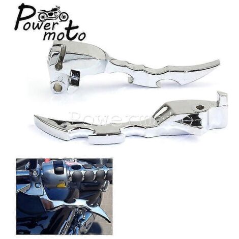 Leviers de frein et d'embrayage à lame pour Suzuki Boulevard M109r (2006-2017), style cruiser, chromés/noirs et argentés.
