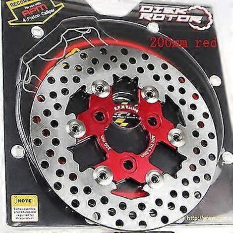 Disque de frein arrière flottant universel en alliage d'aluminium pour moto - 200 mm, diamètre extérieur 200 mm, 220 mm, 260 mm - 3 types - 1 pièce - Rouge (1/5)