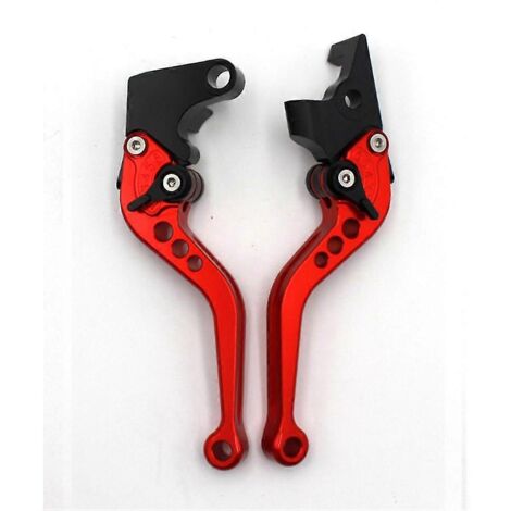 Leviers de frein et d'embrayage courts pour motos Honda CBR600 F2 F3 F4 F4i (1991-2007), CBR900RR (1993-1999) et CB919 (rouge). (1/5)