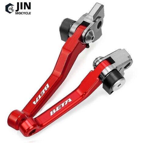 Leviers de frein et d'embrayage Pivot CNC pour Beta RR 250, 300, 350, 390, 400, 430, 450, 480, 498 (2T et 4T) de 2013 à 2022 (rouges). (1/5)