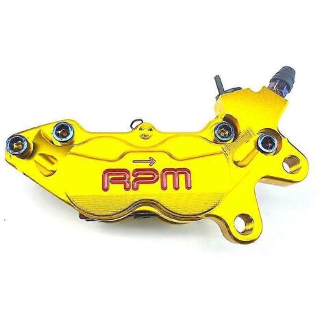 Étrier de frein de moto 40 mm, piston P4, pompe de frein axiale pour scooters et motos tout-terrain Honda, Yamaha, Kawasaki, Suzuki (modifiable) - Or, côté droit (1/5)