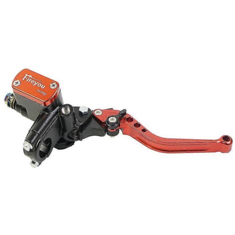 Kit maître-cylindre de frein avec réservoir et poignée pour moto de course, 22 mm, compatible Yamaha, Kawasaki et Suzuki - Orange - Droit (1/5)
