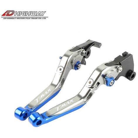 Leviers de frein et d'embrayage pliables, extensibles et réglables pour Yamaha T-Max 530 DX/SX (2012-2019), T-Max 500 (2008-2011) et T-Max 560 (2020-2021) – Bleu titane (1/5)