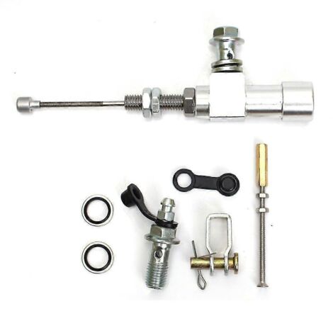 Tige de maître-cylindre d'embrayage hydraulique pour moto, piston de 12,7 mm, pompe de frein, M10x1,25 mm, aluminium usiné CNC, pour motos de motocross et de route - argent (1/5)