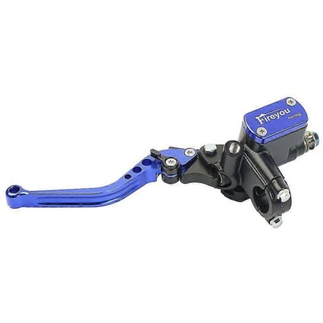 Kit maître-cylindre de frein avec réservoir et poignée pour moto de course, 22 mm, compatible Yamaha, Kawasaki et Suzuki (bleu, gauche) - Bleu (1/5)