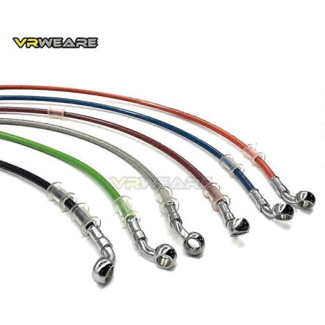 Durite de frein universelle pour moto, câble de frein en acier, raccord banjo hydraulique, diamètre 400 mm à 1500 mm, pour les deux côtés de la culasse (28-60-600 mm). (1/5)