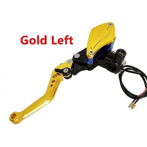 pièce, levier d'embrayage hydraulique de guidon 22 mm (7/8") pour moto, maître-cylindre de frein/embrayage pour Yamaha, Kawasaki, Suzuki, Honda - Or, gauche (1/5)