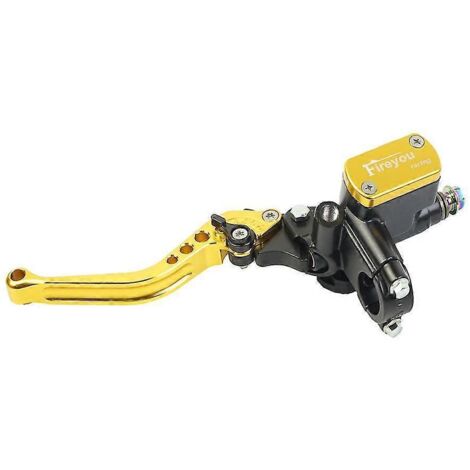Kit maître-cylindre de frein avec réservoir et poignée pour moto de course, 22 mm, compatible Yamaha, Kawasaki et Suzuki - Or - Gauche (1/5)