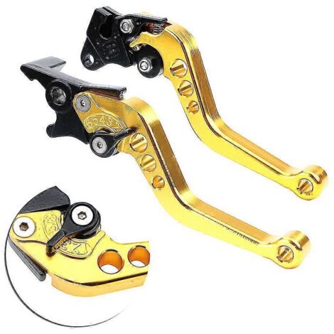 Poignées de frein universelles pour moto (1 paire) en alliage, compatibles avec les modifications de motos. Poignées de frein à tambour d'embrayage CNC pour motos (rouge). (1/5)