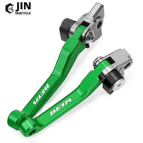 Leviers de frein et d'embrayage Pivot CNC pour Beta RR 250, 300, 350, 390, 400, 430, 450, 480, 498 (2T et 4T) de 2013 à 2022 (paire, vert). (1/5)