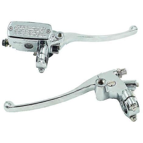 Maître-cylindre de frein hydraulique 7/8" (22 mm) argenté pour moto Yamaha, Suzuki et Honda, avec piston de 14 mm (côté droit). (1/5)