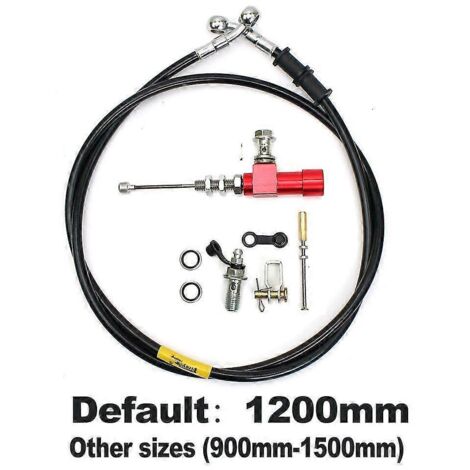 Tige de maître-cylindre d'embrayage hydraulique pour moto, piston de 12,7 mm, pompe de frein, M10x1,25 mm, aluminium usiné CNC, pour motos de motocross et de route - Kit rouge (1/5)
