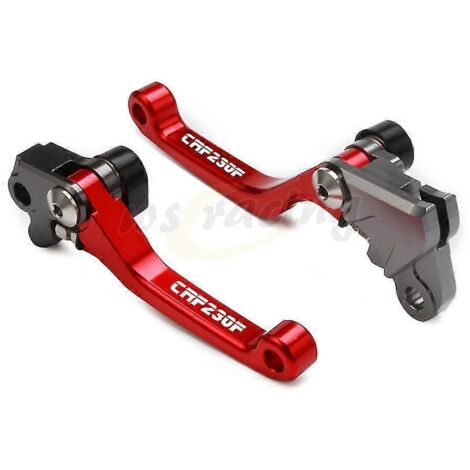Poignée de levier de frein et d'embrayage pivotante pliable CNC pour moto Honda CRF150F, CRF230F (2003-2019) et CRF250F (2019-2022) - Rouge CRF (1/5)