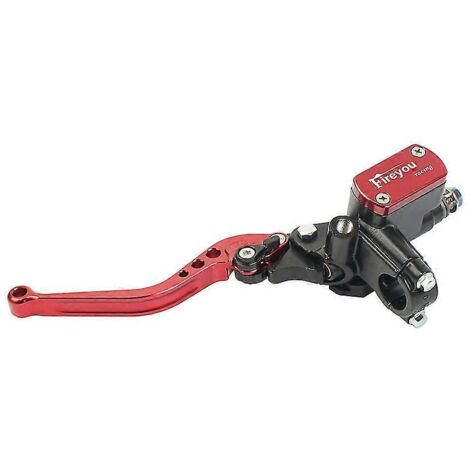 Kit maître-cylindre de frein avec réservoir et poignée pour moto de course, 22 mm, compatible Yamaha, Kawasaki et Suzuki (rouge, gauche) - Rouge (1/5)
