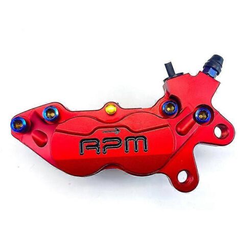 Étrier de frein de moto 40 mm, montage P4, piston axial, pompe de frein pour scooter Honda, Yamaha, Kawasaki, Suzuki, moto tout-terrain (modifiable) - Rouge, côté droit (1/5)