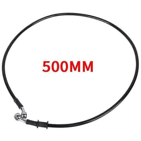Durite de frein/embrayage/huile hydraulique renforcée en acier tressé, 500-900 mm, pour moto de course/motocross - Noir 500 mm (1/5)