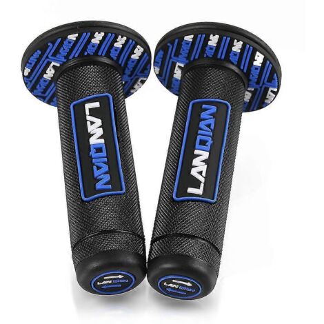 Poignées de guidon et leviers de frein et d'embrayage pivotants pour moto tout-terrain Suzuki DRZ400SM (2000-2017) - Bleu