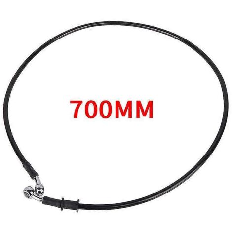 Durite de frein/embrayage/huile hydraulique renforcée en acier tressé, 500-900 mm, raccord banjo 28°, compatible Racing MX – noire, 700 mm (1/5)