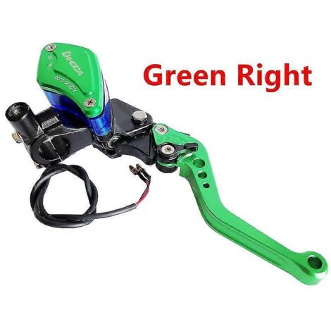 1 pièce, levier d'embrayage hydraulique de 22 mm (7/8") pour guidon de moto, maître-cylindre de frein/embrayage pour Yamaha, Kawasaki, Suzuki et Honda - Vert droit (1/5)