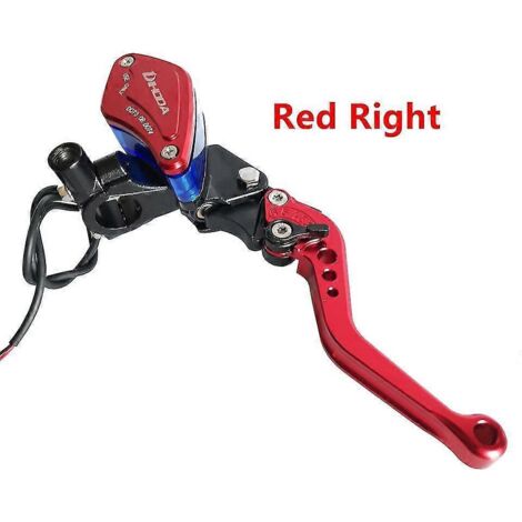 pièce - Maître-cylindre de frein et d'embrayage hydraulique pour guidon de moto 22 mm (7/8") - Compatible Yamaha, Kawasaki, Suzuki et Honda - Rouge (côté droit) (1/5)