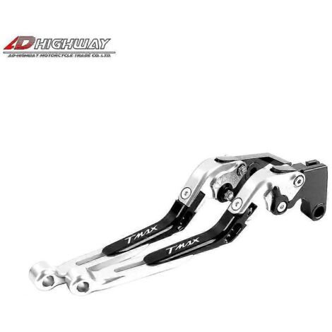 Leviers de frein et d'embrayage pliables, extensibles et réglables pour Yamaha Tmax 530 Dx/SX 2012-2019, T-max 500 2008-2011 et Tmax 560 2020-2021 - Argent (1/5)
