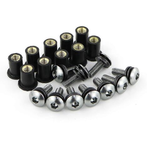 Lot de 10 vis M516 pour pare-brise et déflecteurs de pare-brise Kawasaki ZX6R, ZX7R, ZX9R, ZX10R, ZX12R et ZX14R - Titane (1/5)