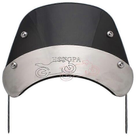 Pare-brise/visière d'instrumentation pour moto rétro café racer 5-7 pouces, compatible Honda, Yamaha Xjr 1300, Suzuki Gsx 1400, Royal - Noir (ensemble complet) (1/5)