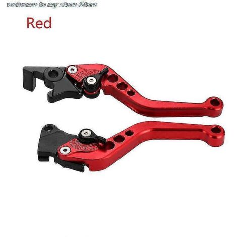 1 paire de leviers de frein et d'embrayage universels en alliage pour moto CNC - Rouge (1/5)
