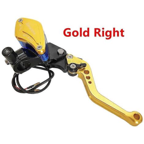 1 pièce de maître-cylindre de frein et d'embrayage hydraulique pour guidon de moto 22 mm (7/8") compatible Yamaha, Kawasaki, Suzuki et Honda - Or (droit) (1/5)