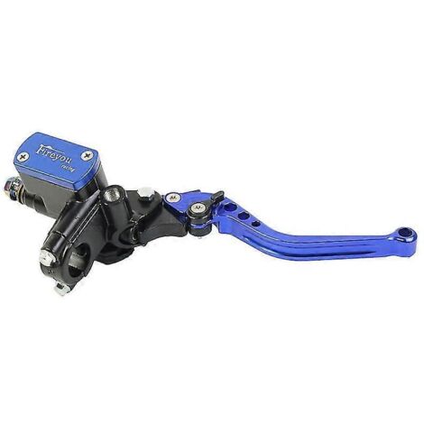 Kit maître-cylindre de frein avec réservoir et poignée pour moto de course, 22 mm, compatible Yamaha, Kawasaki et Suzuki - Bleu - Droit (1/5)