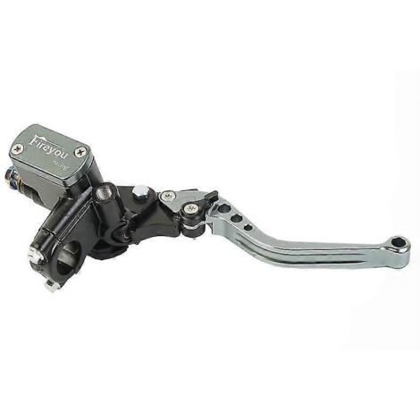 Kit maître-cylindre de frein avec réservoir et poignée pour moto de course, 22 mm, compatible Yamaha, Kawasaki et Suzuki (gris, droit). (1/5)
