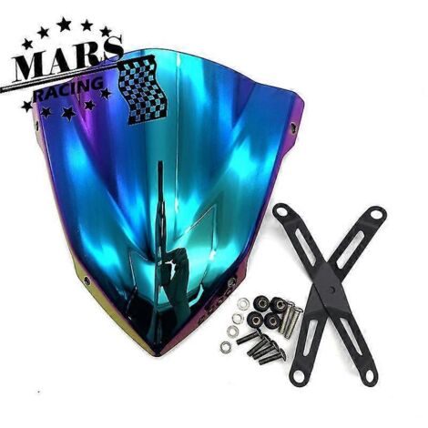 Compatible avec les modèles Yamaha MT-03 (2020-2023) et MT-25 (2020-2023) : pare-brise en aluminium avec déflecteur, coloris lavande. (1/5)